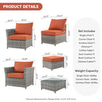 Ensemble de mobilier de jardin en résine tressée XIZZI 6 pièces avec table basse