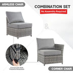 Ensemble de mobilier de jardin en résine tressée XIZZI 6 pièces avec table basse