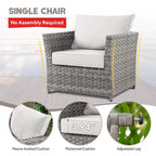 Ensemble de mobilier de jardin en résine tressée XIZZI 6 pièces avec table basse
