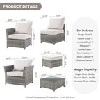 Ensemble de mobilier de jardin en résine tressée XIZZI 6 pièces avec table basse