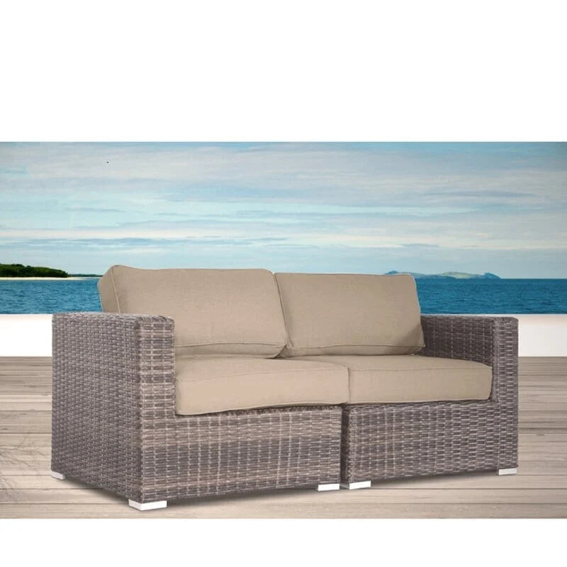 Canapé deux places LSI avec coussins, mobilier d'extérieur de qualité hôtelière, canapé de patio