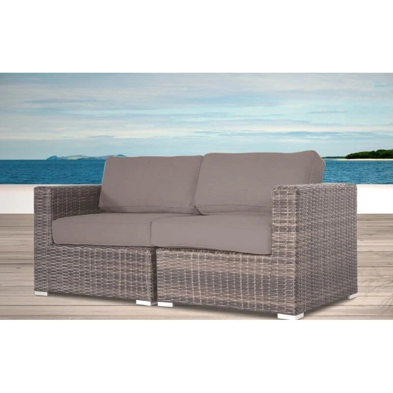 Canapé deux places LSI avec coussins, mobilier d'extérieur de qualité hôtelière, canapé de patio