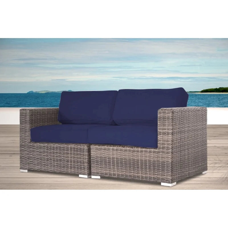 Canapé deux places LSI avec coussins, mobilier d'extérieur de qualité hôtelière, canapé de patio