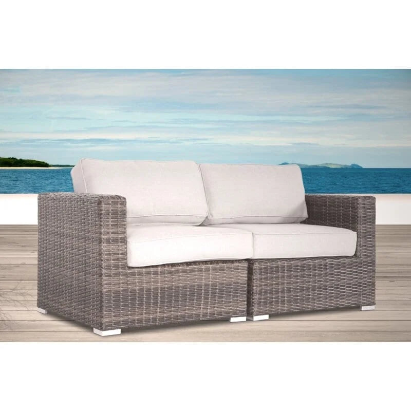 Canapé deux places LSI avec coussins, mobilier d'extérieur de qualité hôtelière, canapé de patio