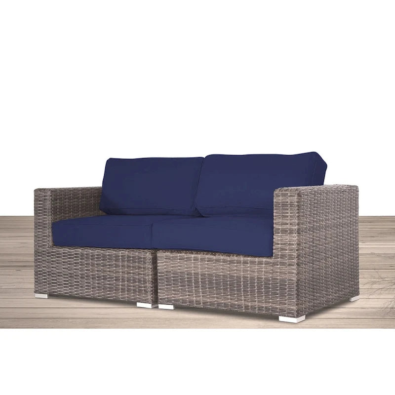 Canapé deux places LSI avec coussins, mobilier d'extérieur de qualité hôtelière, canapé de patio