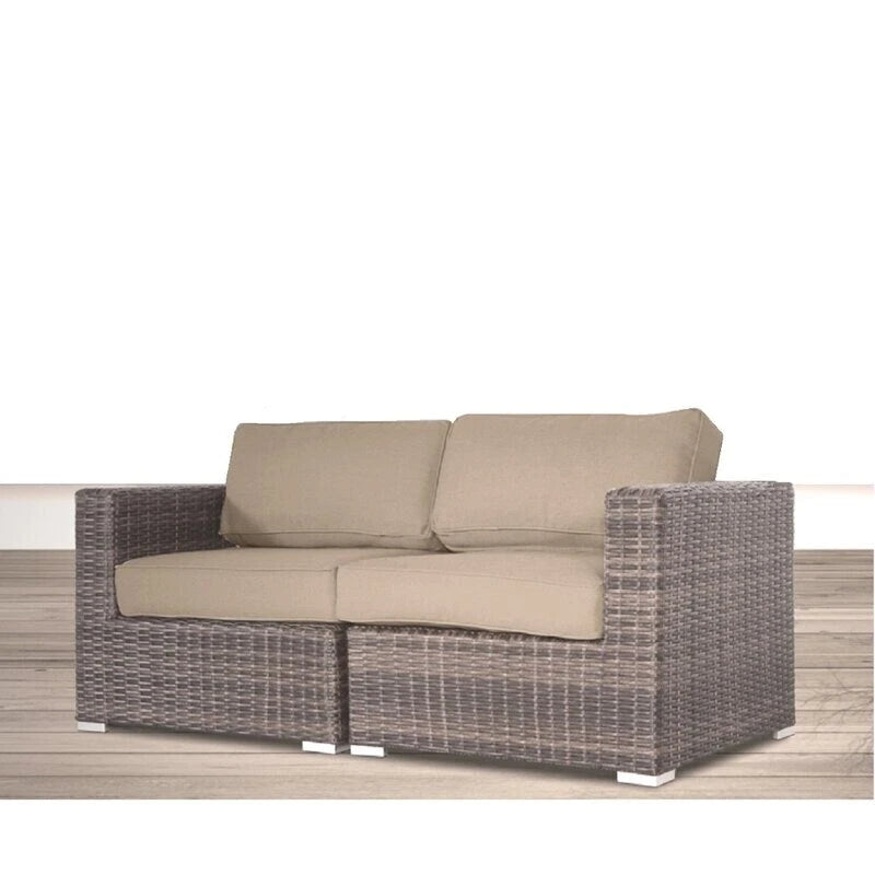 Canapé deux places LSI avec coussins, mobilier d'extérieur de qualité hôtelière, canapé de patio