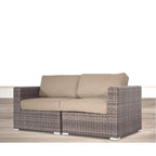 Canapé deux places LSI avec coussins, mobilier d'extérieur de qualité hôtelière, canapé de patio