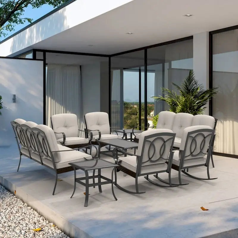 Collection de canapés de patio en acier durable Moda Steel, combinaison libre.