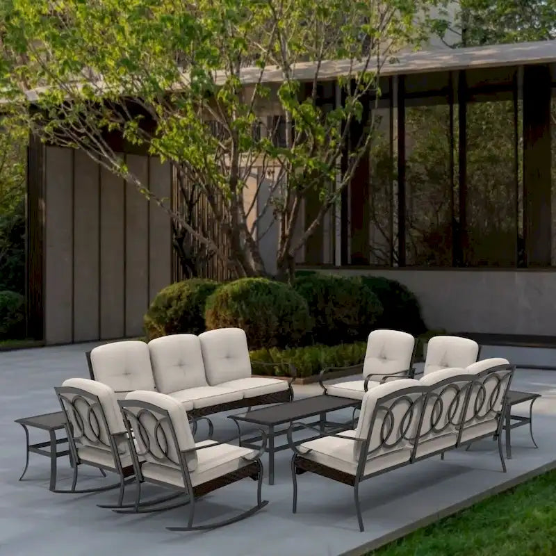 Collection de canapés de patio en acier durable Moda Steel, combinaison libre.