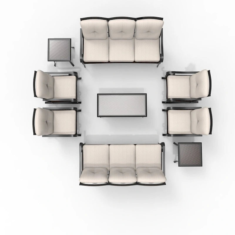 Collection de canapés de patio en acier durable Moda Steel, combinaison libre.