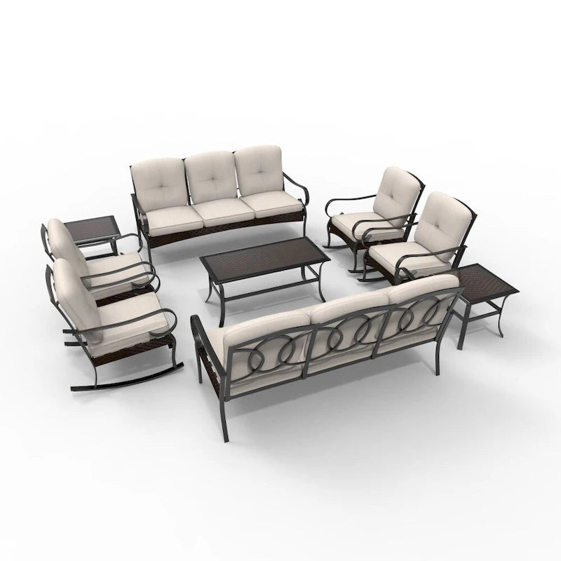 Collection de canapés de patio en acier durable Moda Steel, combinaison libre.