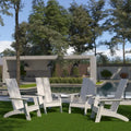 Ensemble de 4 chaises Adirondack modernes à double dossier à lattes pour intérieur/extérieur