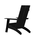 Ensemble de 4 chaises Adirondack modernes à double dossier à lattes pour intérieur/extérieur