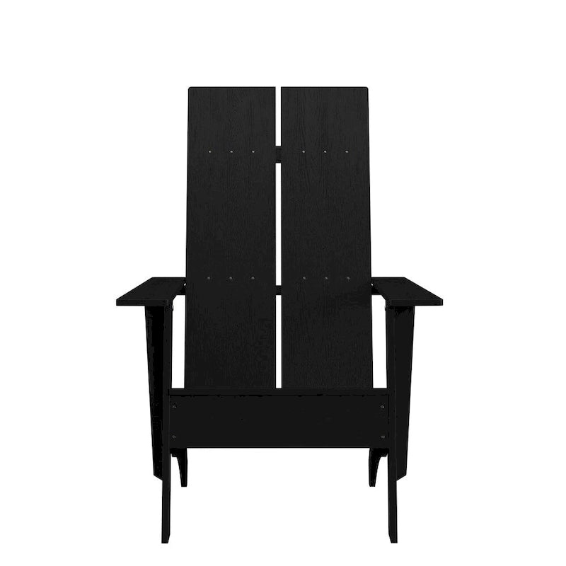 Ensemble de 4 chaises Adirondack modernes à double dossier à lattes pour intérieur/extérieur