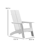 Ensemble de 4 chaises Adirondack modernes à double dossier à lattes pour intérieur/extérieur