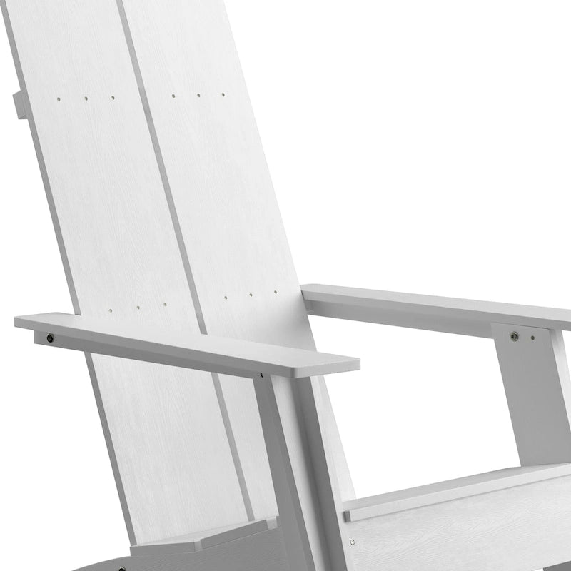 Ensemble de 4 chaises Adirondack modernes à double dossier à lattes pour intérieur/extérieur