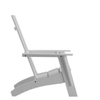 Ensemble de 4 chaises Adirondack modernes à double dossier à lattes pour intérieur/extérieur