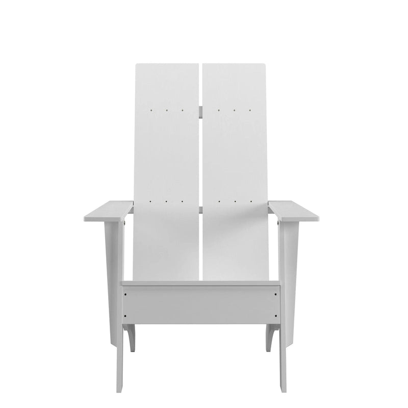 Ensemble de 4 chaises Adirondack modernes à double dossier à lattes pour intérieur/extérieur