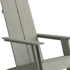 Ensemble de 4 chaises Adirondack modernes à double dossier à lattes pour intérieur/extérieur