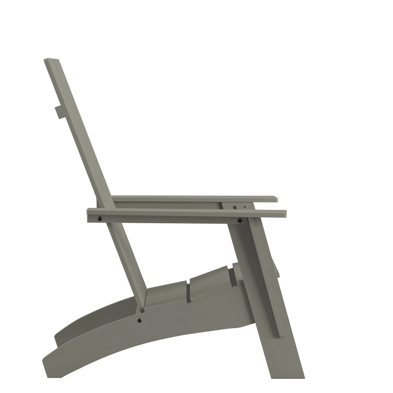 Ensemble de 4 chaises Adirondack modernes à double dossier à lattes pour intérieur/extérieur