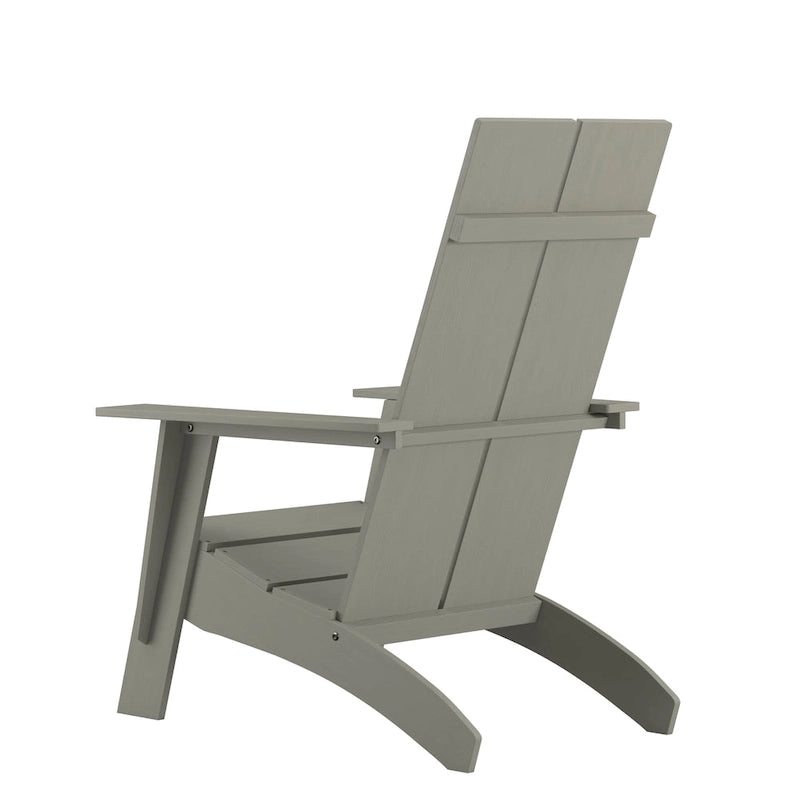 Ensemble de 4 chaises Adirondack modernes à double dossier à lattes pour intérieur/extérieur