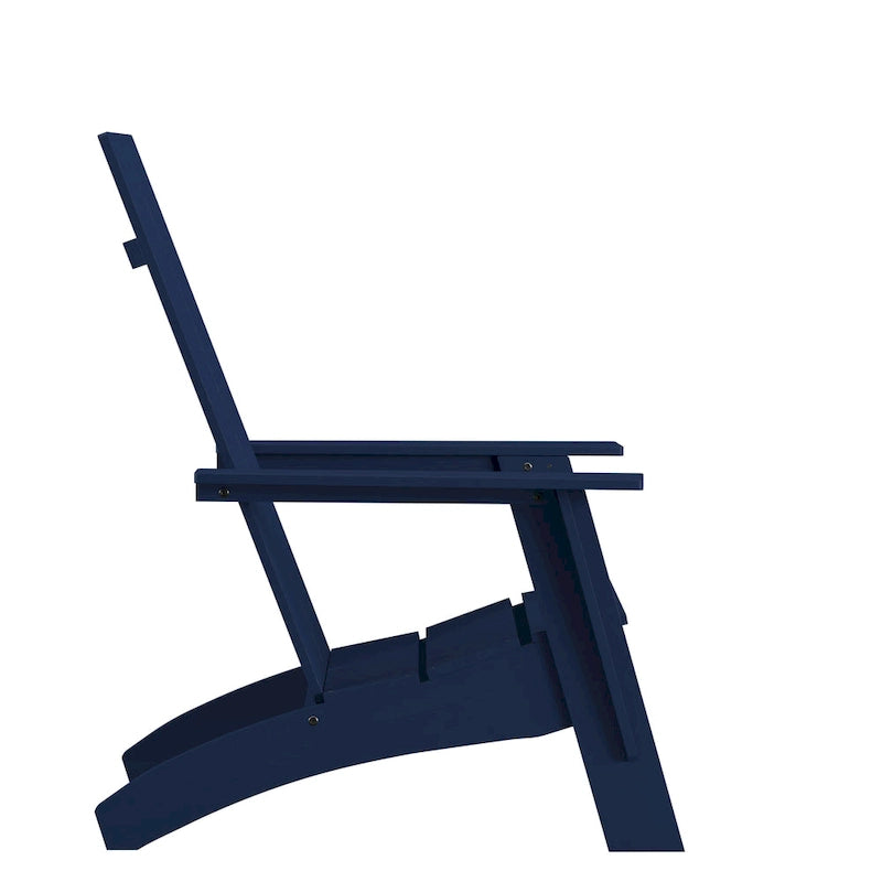 Ensemble de 4 chaises Adirondack modernes à double dossier à lattes pour intérieur/extérieur