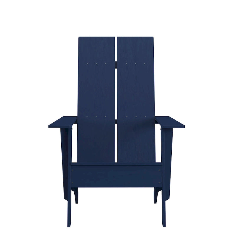 Ensemble de 4 chaises Adirondack modernes à double dossier à lattes pour intérieur/extérieur