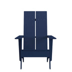 Ensemble de 4 chaises Adirondack modernes à double dossier à lattes pour intérieur/extérieur