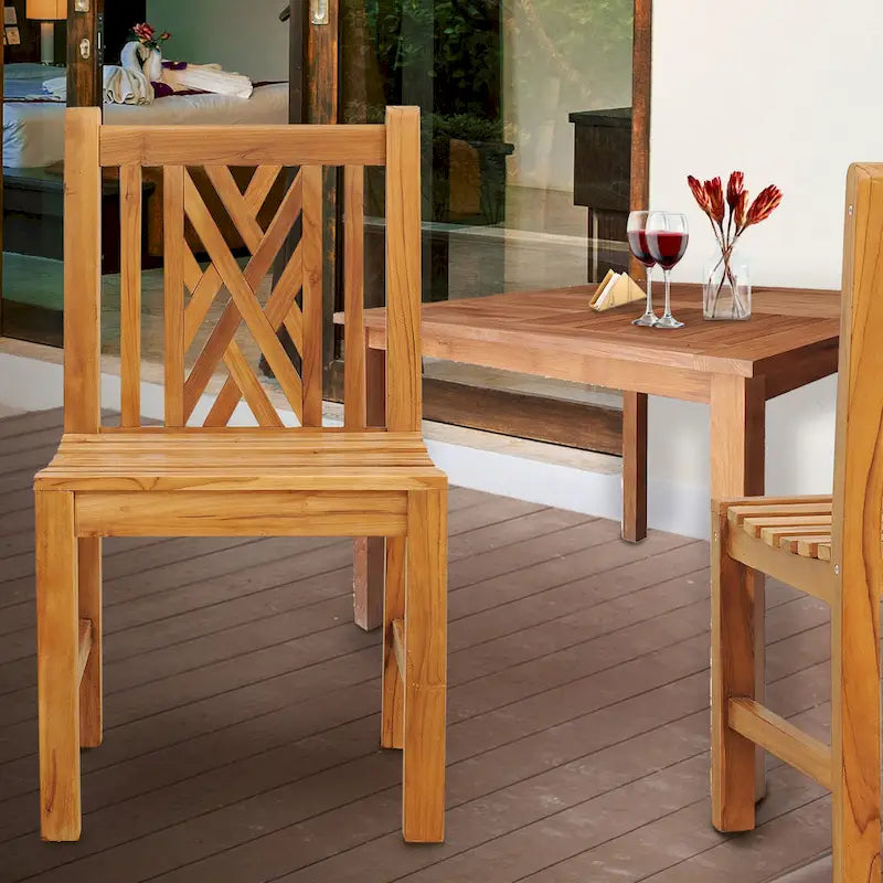 Chaise d'appoint Chippendale en bois de teck