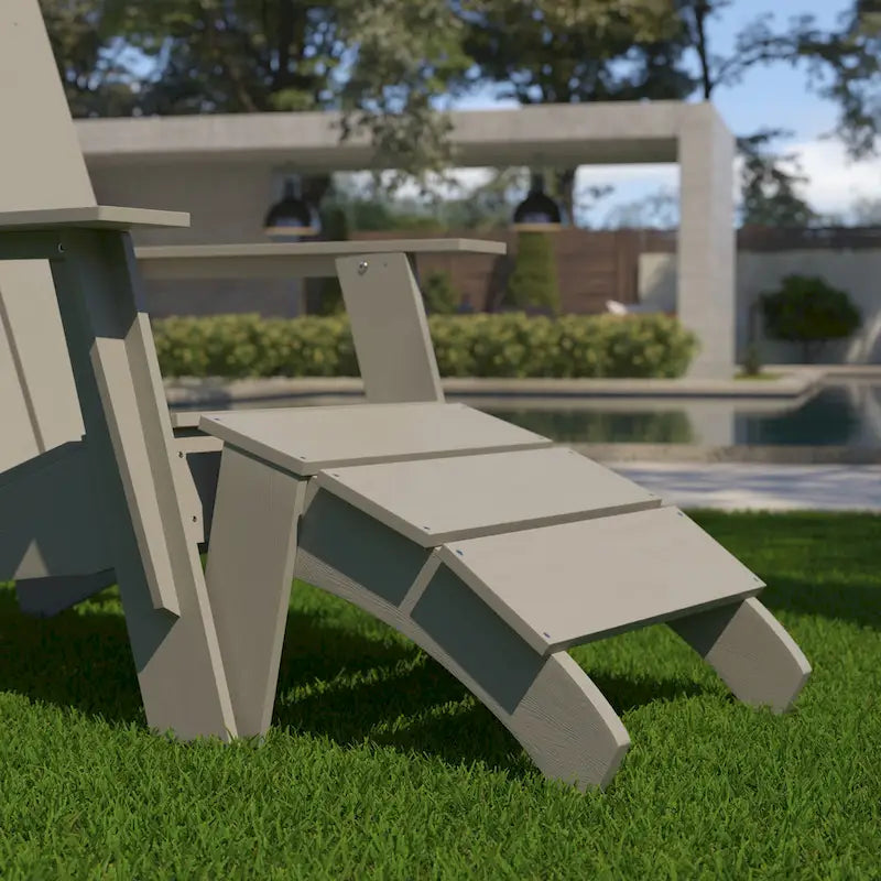 Indoor/Outdoor Poly Resin Adirondack Style Ottoman - 20.5D x 19.5W x 13.5H