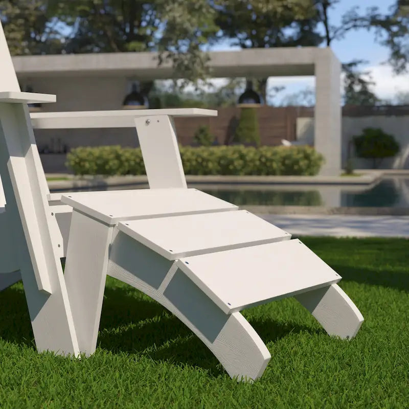 Pouf style Adirondack en résine polyuréthane pour intérieur/extérieur - 52 cm (P) x 50 cm (L) x 34 cm (H)