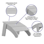 Pouf style Adirondack en résine polyuréthane pour intérieur/extérieur - 52 cm (P) x 50 cm (L) x 34 cm (H)