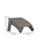 Pouf style Adirondack en résine polyuréthane pour intérieur/extérieur - 52 cm (P) x 50 cm (L) x 34 cm (H)
