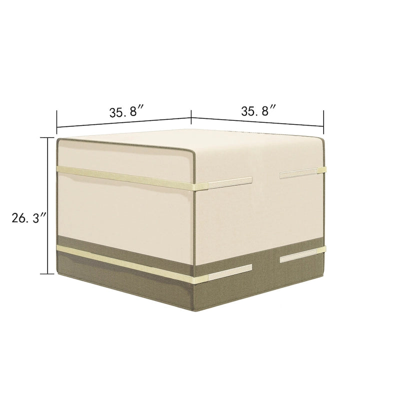 Housse carrée multi-usages à velcro Corvus Sirio 35 pour mobilier d'extérieur - 36,22 x 36,42 - 36,22 x 36,42