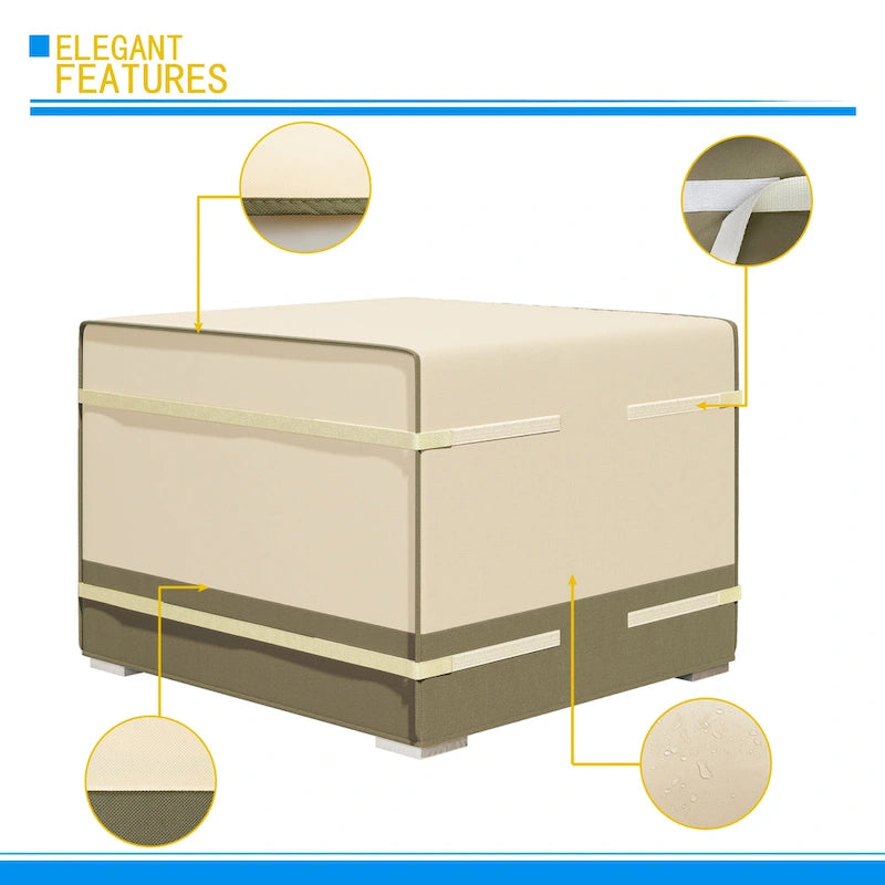 Housse carrée multi-usages à velcro Corvus Sirio 35 pour mobilier d'extérieur - 36,22 x 36,42 - 36,22 x 36,42