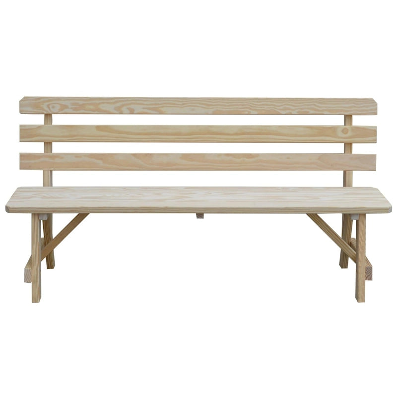Banc traditionnel en pin de 1,5 m