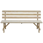 Banc traditionnel en pin de 1,5 m
