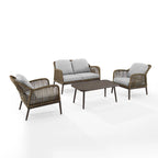 Ensemble de conversation extérieur en résine tressée Haven 4 pièces - 85 cm (P) x 143 cm (L) x 29,75 cm (H)