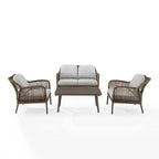 Ensemble de conversation extérieur en résine tressée Haven 4 pièces - 85 cm (P) x 143 cm (L) x 29,75 cm (H)