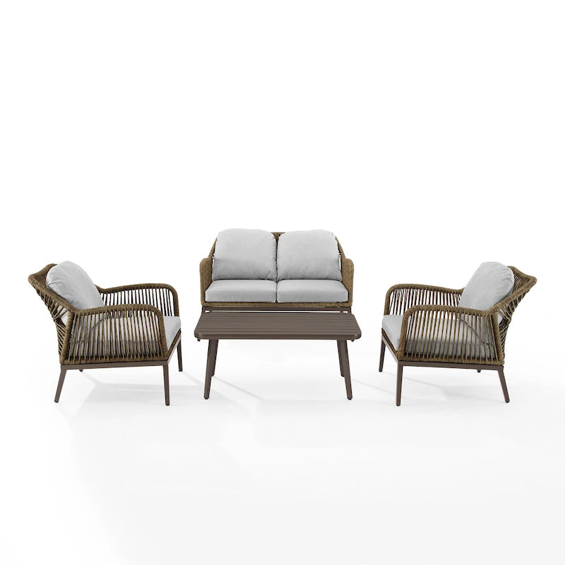 Ensemble de conversation extérieur en résine tressée Haven 4 pièces - 85 cm (P) x 143 cm (L) x 29,75 cm (H)