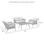 Ensemble de conversation extérieur en résine tressée Haven 4 pièces - 85 cm (P) x 143 cm (L) x 29,75 cm (H)