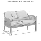 Ensemble de conversation extérieur en résine tressée Haven 4 pièces - 85 cm (P) x 143 cm (L) x 29,75 cm (H)