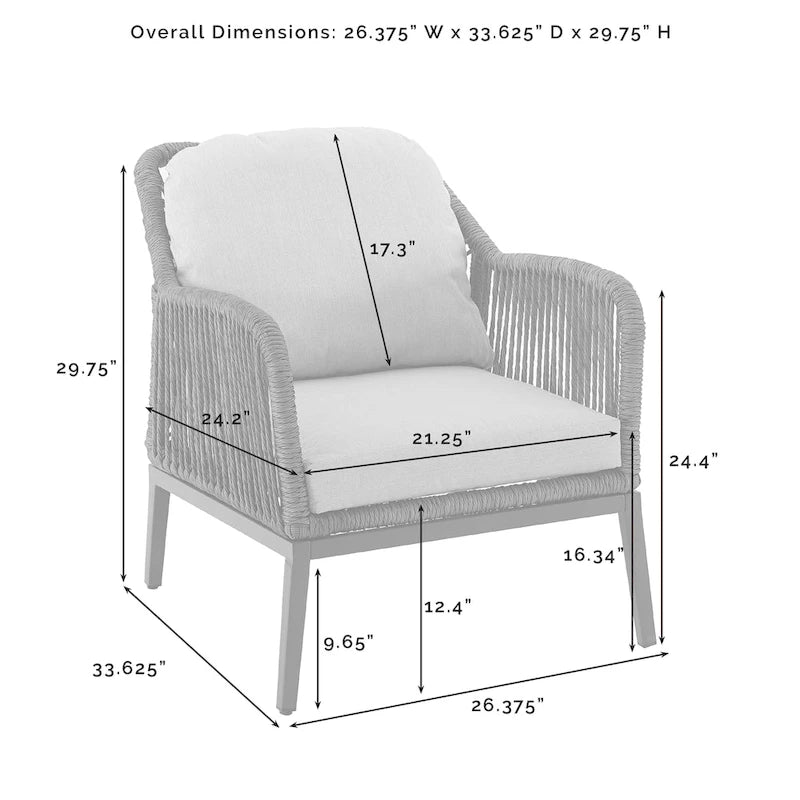 Ensemble de conversation extérieur en résine tressée Haven 4 pièces - 85 cm (P) x 143 cm (L) x 29,75 cm (H)