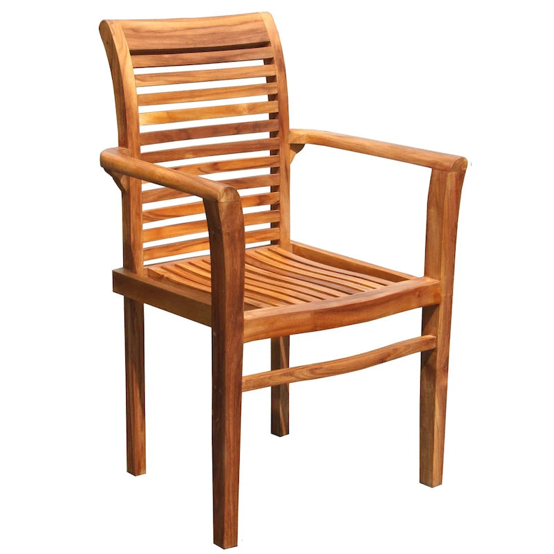 Fauteuil empilable en bois de teck Chic Teak Rio pour intérieur/extérieur