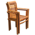 Fauteuil empilable en bois de teck Chic Teak Rio pour intérieur/extérieur