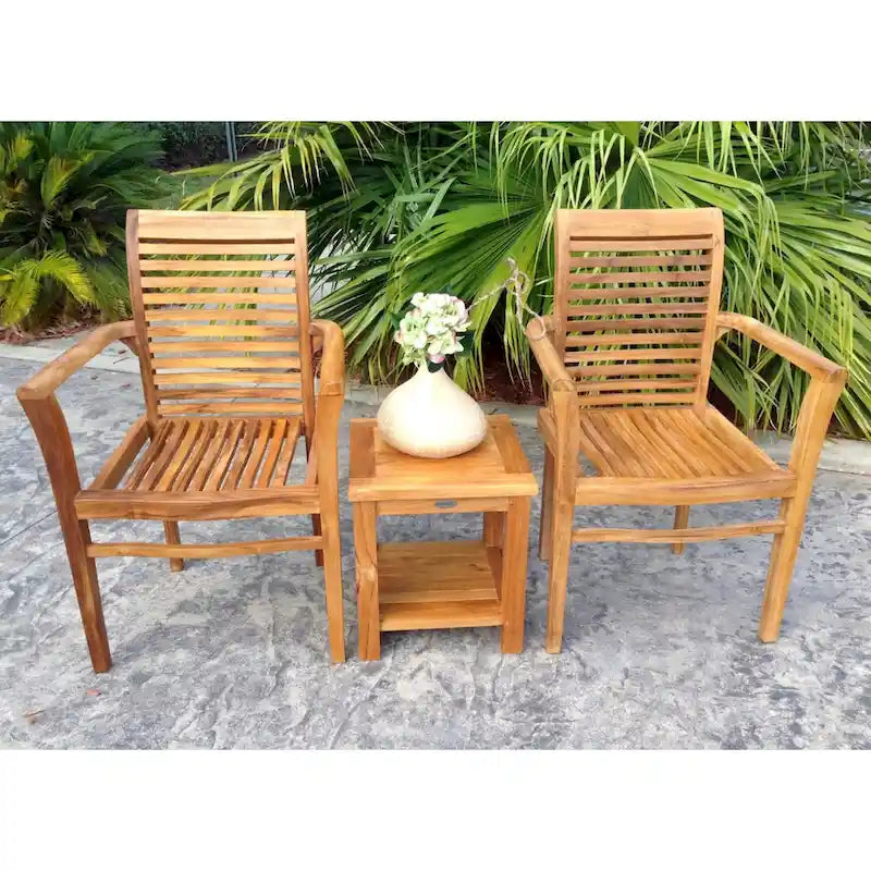 Fauteuil empilable en bois de teck Chic Teak Rio pour intérieur/extérieur