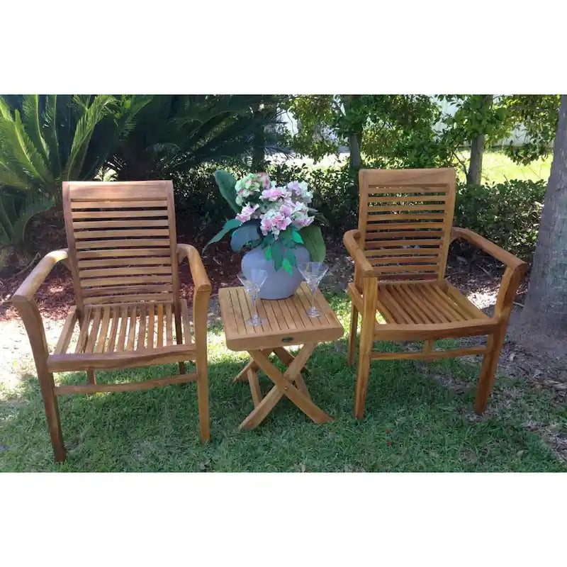 Fauteuil empilable en bois de teck Chic Teak Rio pour intérieur/extérieur