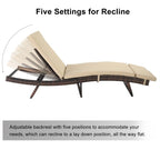 Chaise longue de jardin en osier avec coussin - 1 chaise longue