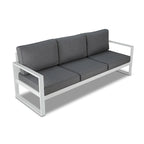 Canapé d'extérieur Baltic blanc avec coussins gris par Real Flame