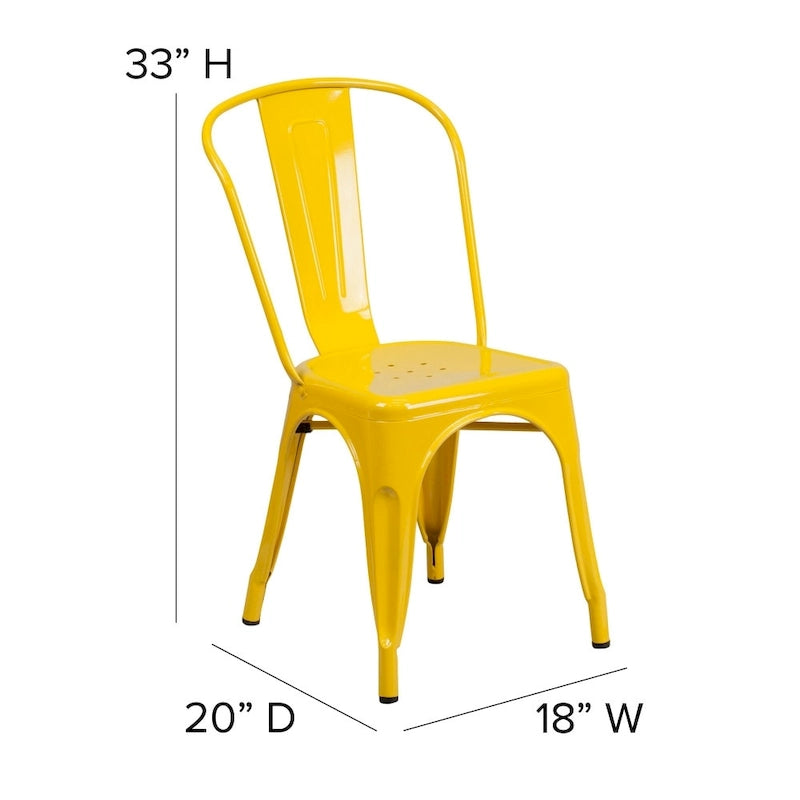 Chaise empilable en métal pour intérieur/extérieur
